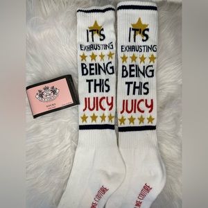 HTF Rare NWTs Vintage OG Juicy Couture White Crew Socks